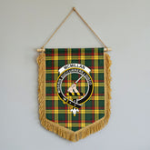 McMillan Old Modern Tartan Crest Wall Hanging Banner - Wood Pole